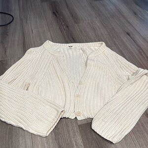 FREE PEOPLE CARDIGAN BELL SLEEZE LARGE CRÈME